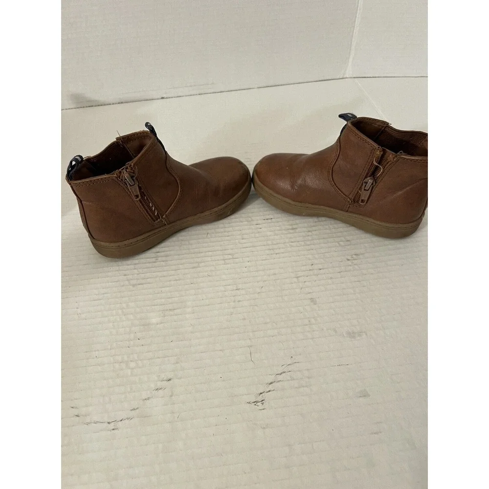Cat & Jack Shoes Girl's Size 10‎ Chelsea Zip Up Boots Brown